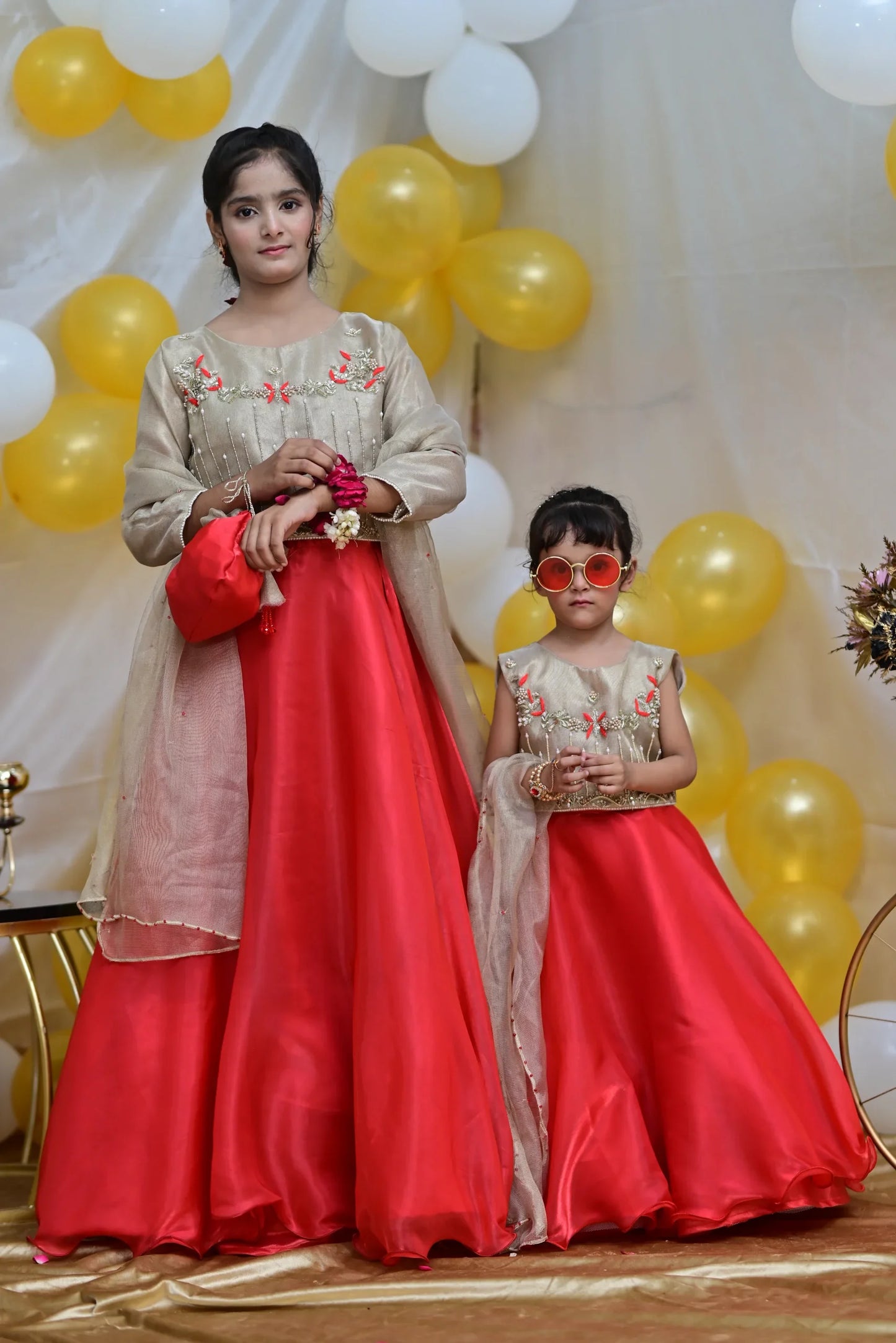 Reddish | Silk Handmade Lehenga Cholli | Girls Wear Wedding Dresses