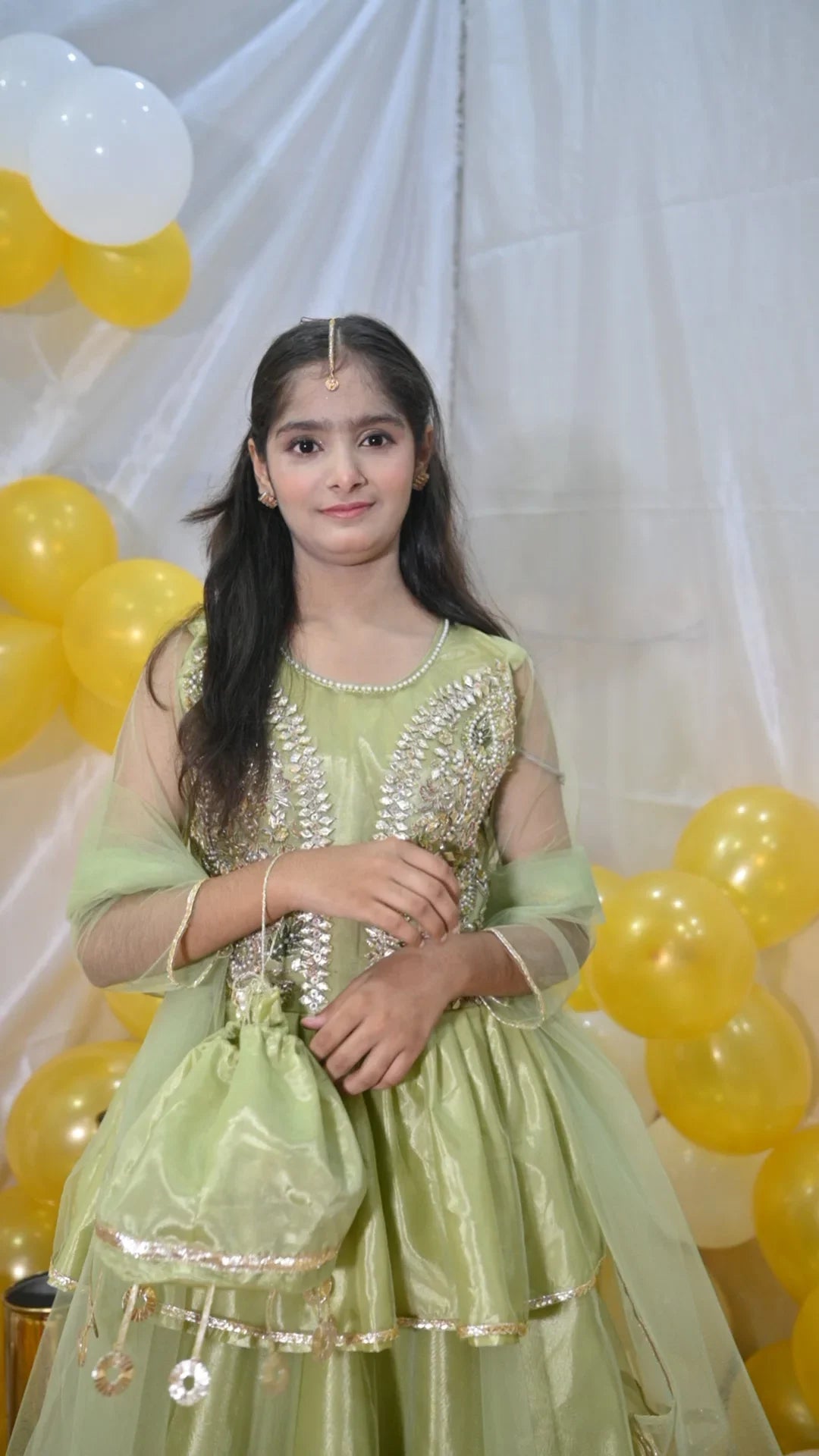 Gotta Kinari | Handwork Lehenga With Frock | Girls Party Wear Dress