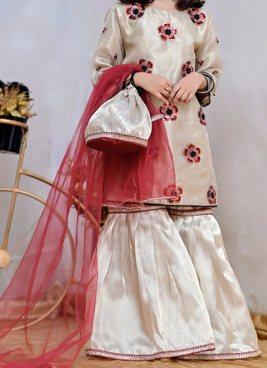 Pearl | Handmade Gharara Suit | Girls Wedding Dress