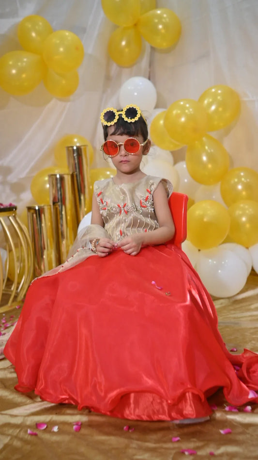 Reddish | Silk Handmade Lehenga Cholli | Girls Wear Wedding Dresses