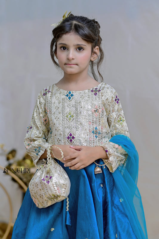 Pretty | Raw Silk Lehenga Cholli | Girls Wedding Dresses