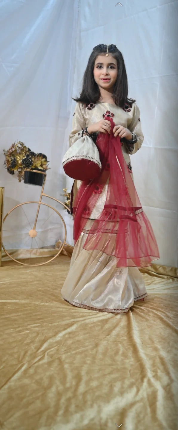 Pearl | Handmade Gharara Suit | Girls Wedding Dress