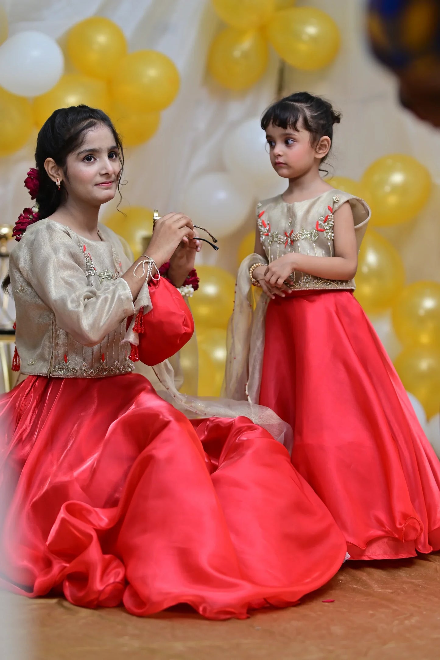 Reddish | Silk Handmade Lehenga Cholli | Girls Wear Wedding Dresses