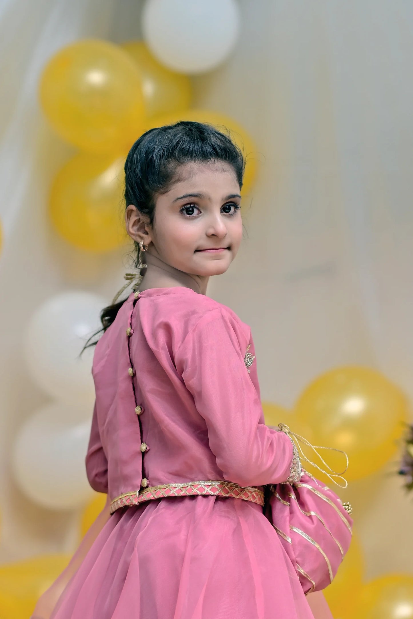 Blush | Organza Handmade Lehenga Cholli | Girls Party Wear Dress